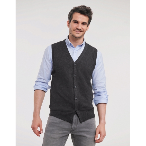 Men`s V-Neck Sleeveless Knitted Cardigan Russell 719M